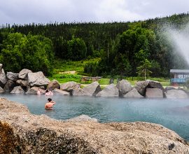 Relaxing at Chena Hot Springs Resort, Fairbanks Alaska on a Chena Hot Springs Tour