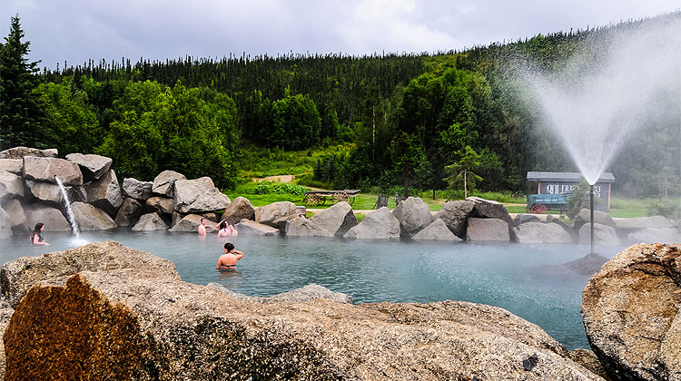 Relaxing at Chena Hot Springs Resort, Fairbanks Alaska on a Chena Hot Springs Tour