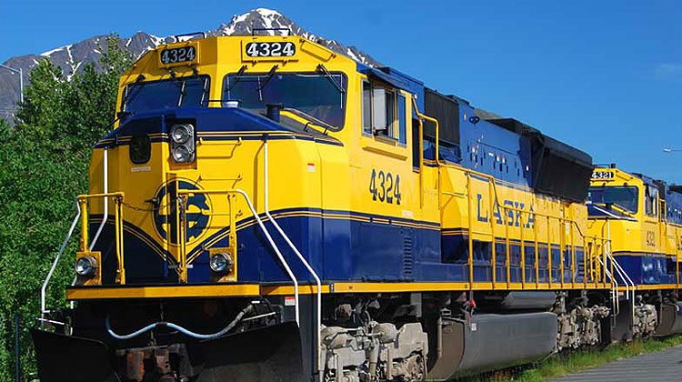 Engine of Alaska Railroad Train on Alaska Train Tours