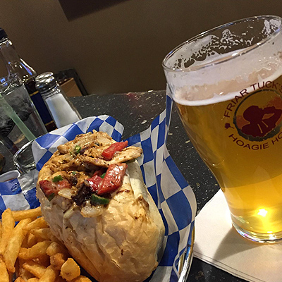 Where to eat in Fairbanks - Image of Hot Roll and Beer from Friar Tucks Hoagie House